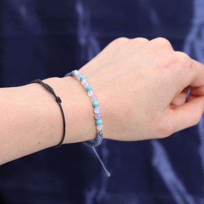 zodiac Crystal Candle with Gemstone Bracelet - Pisces