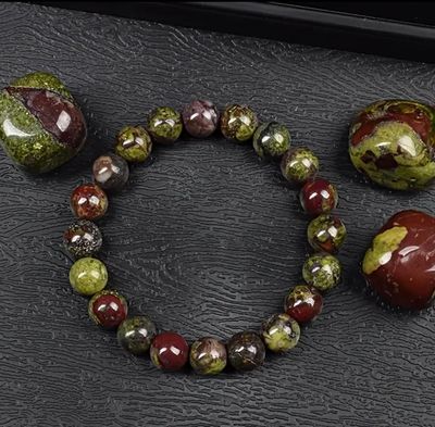 Dragon’s Blood Jasper Bracelet and pouch