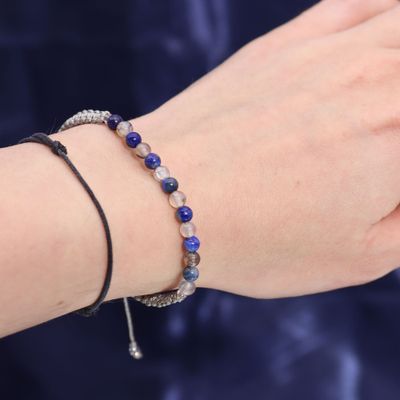 Zodiac Crystal Candle with Gemstone Bracelet - Cancer