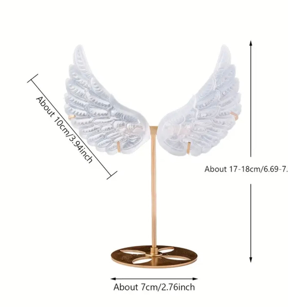 Selenite Angel Wings on Stand