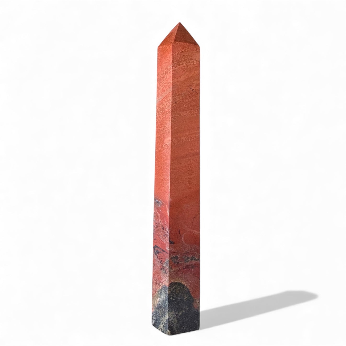 165mm x 2.7mm Red Jasper Crystal Tower