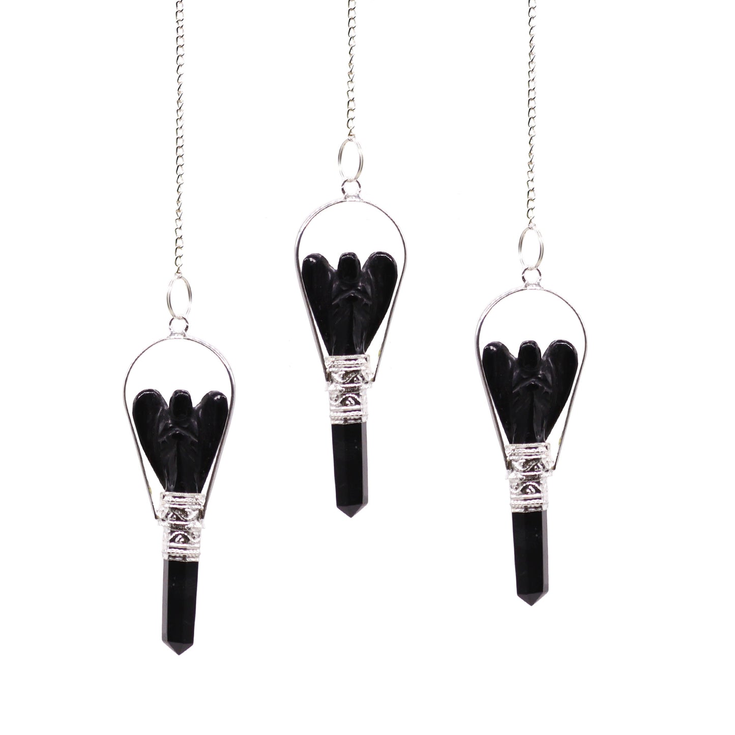 Angel Pendulum - Black Agate