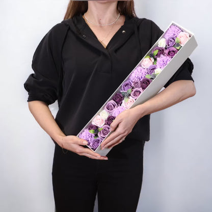 Extra Long - Lavender Rose & Carnation soap flowers
