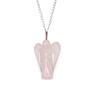 Guardian Angel Pendant -Rose Quartz
