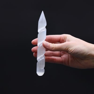 Selenite crystal Wand spiral
