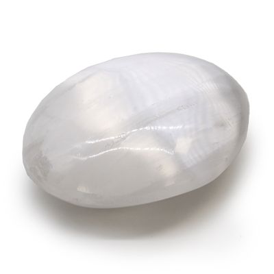 Selenite palm stone