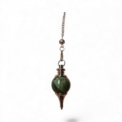 Crystal  Pendulum - Green Aventurine Sphere with Internal Copper Core
