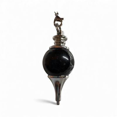 Crystal Pendulum -Black Obsidian Sphere with Internal Copper Core