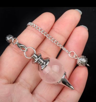 Crystal Pendulum Rose Quartz Sphere with Internal Copper Core