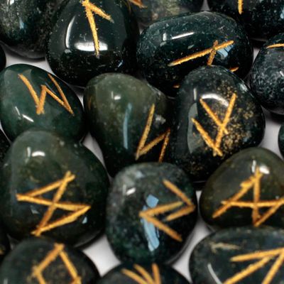 Runes Gemstone Set in Pouch - Bloodstone