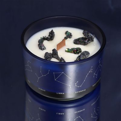 Zodiac Crystal Candle with Gemstone Bracelet - Virgo