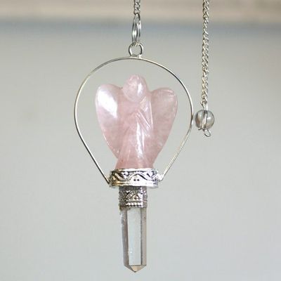 Crystal  Pendulum Angel- Rose Quartz