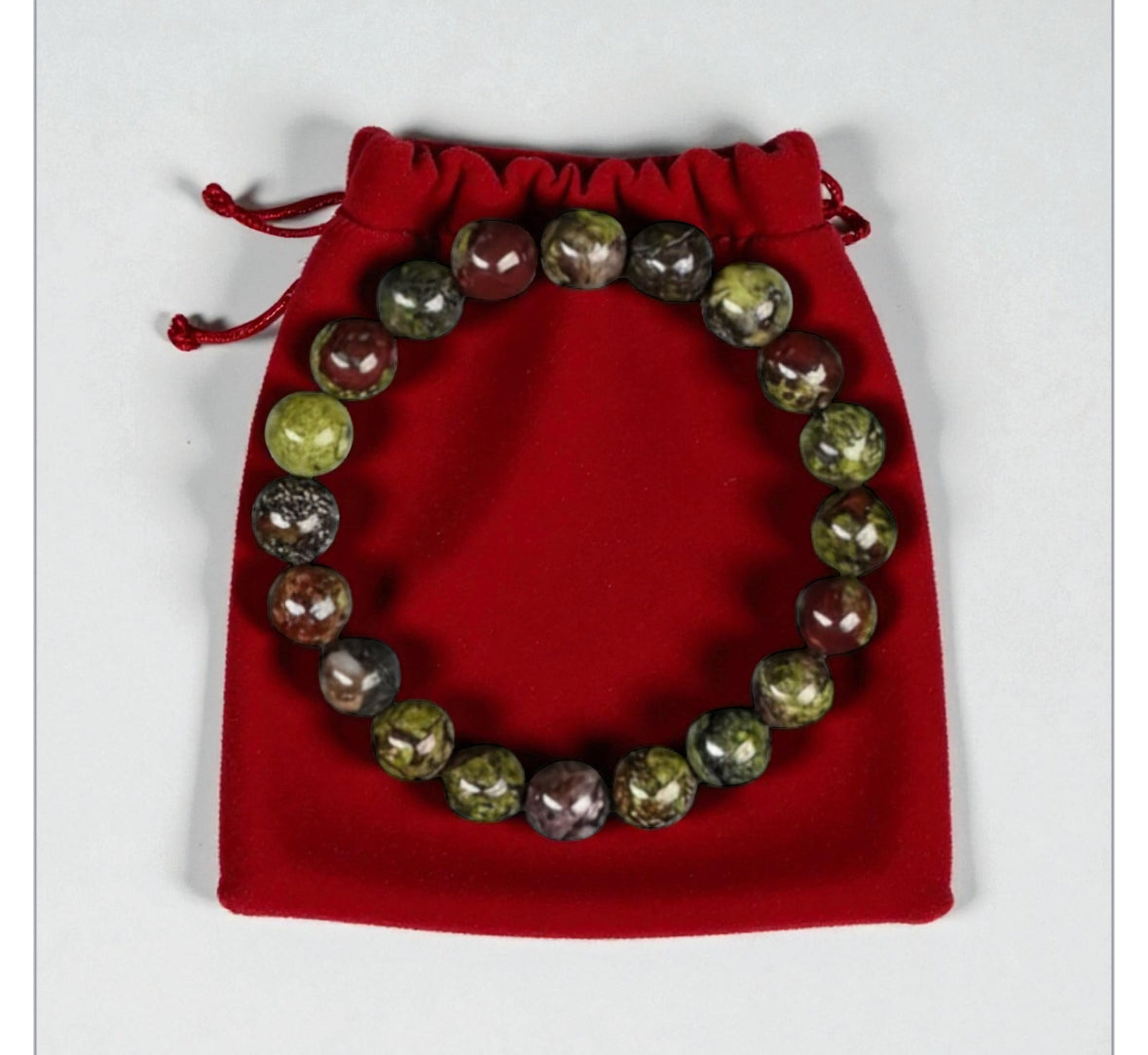 Dragons blood crystal bracelet 8mm bead on stretch elastic
