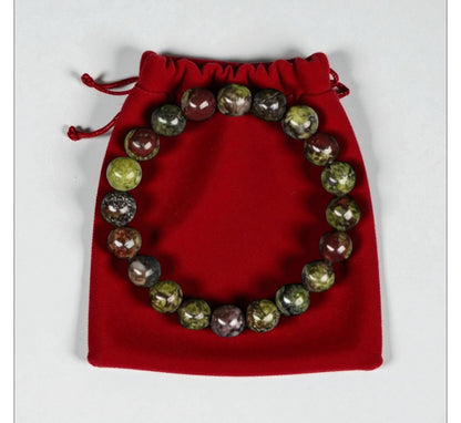 Dragons blood crystal bracelet 8mm bead on stretch elastic
