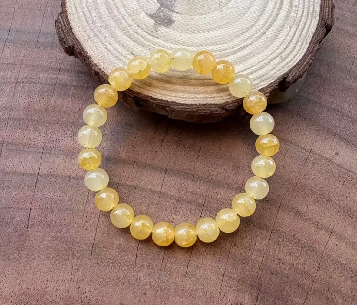 Citrine crystal bracelet 8mm stone on stretch elastic