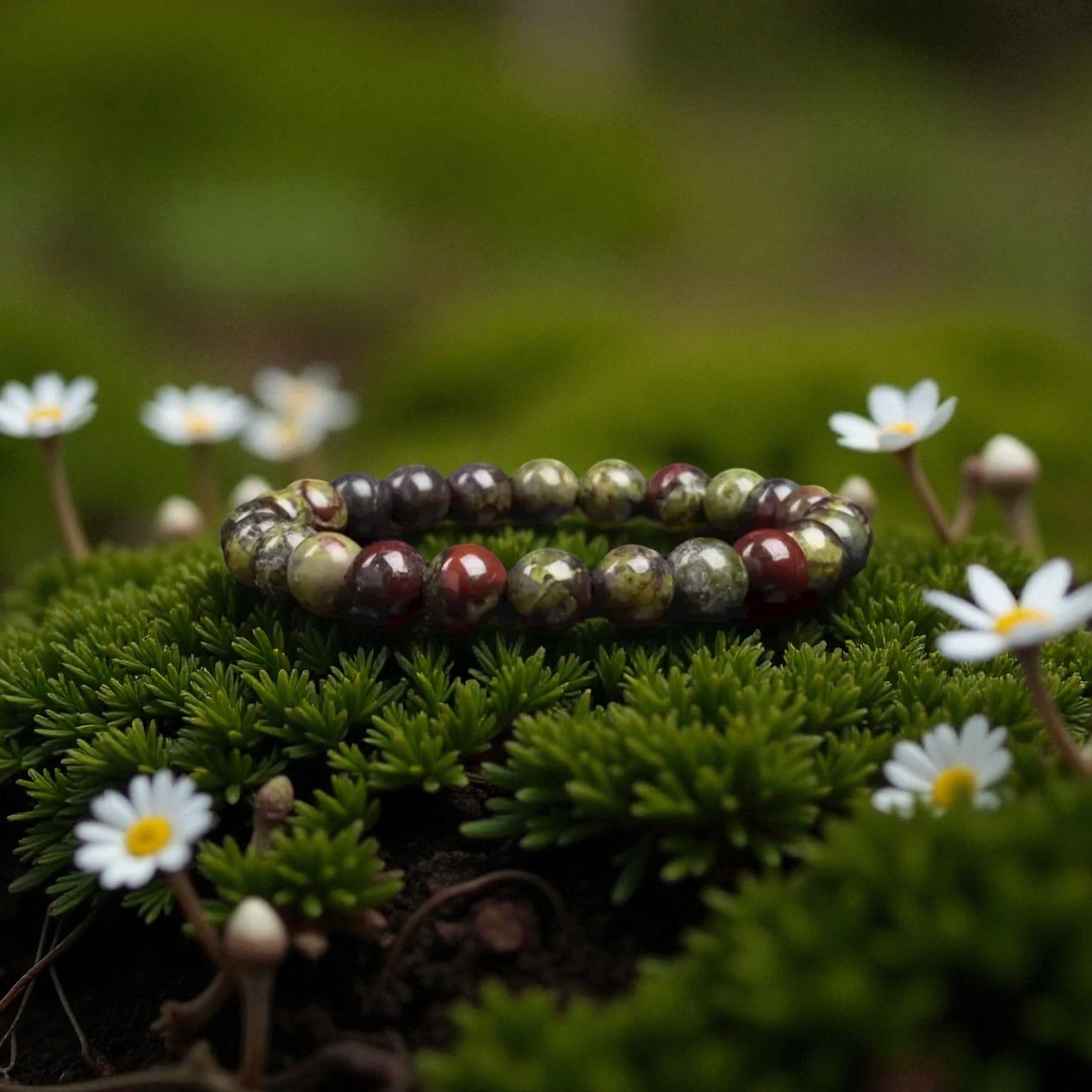 Dragons blood crystal bracelet 8mm bead on stretch elastic