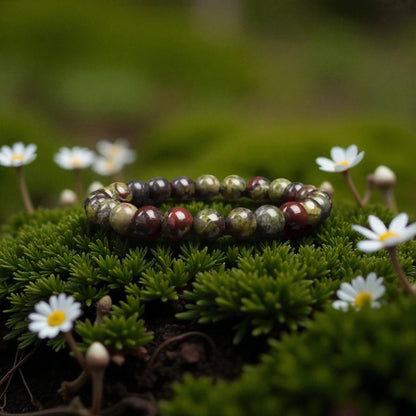Dragons blood crystal bracelet 8mm bead on stretch elastic