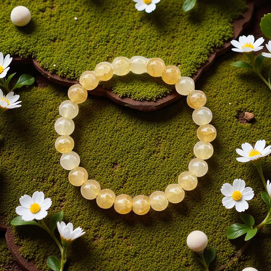 Citrine crystal bracelet 8mm stone on stretch elastic