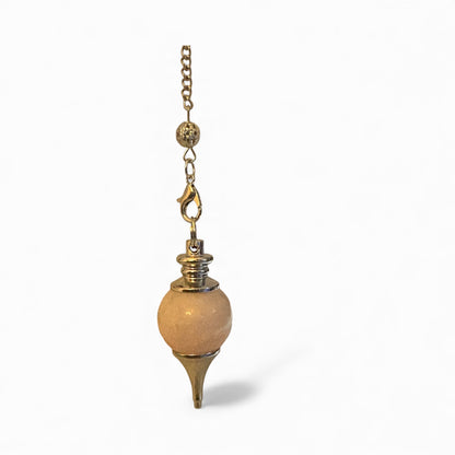 Crystal Pendulum Rock Quartz Sphere with internal Copper Core
