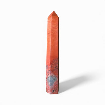 165mm x 2.7mm Red Jasper Crystal Tower