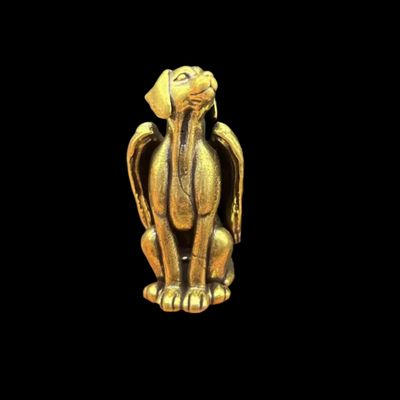 Brass Angelic Dog Figurine 4cm x2.2cm