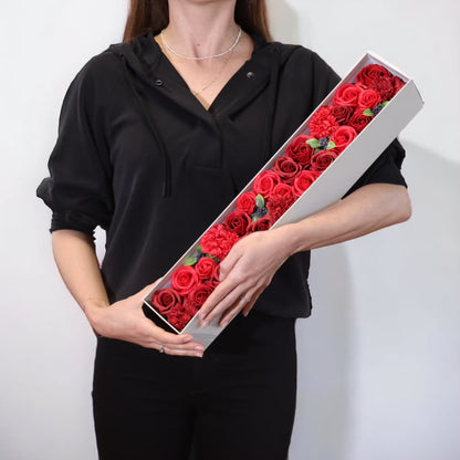 Extra Long - Classic Red Rose soap flowers