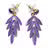 Lavender - Vintage Glass - Fairies - Earrings